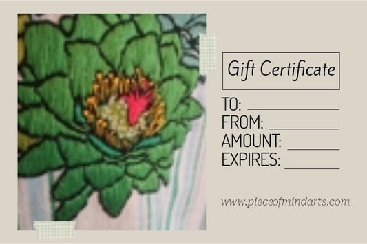 Piece of Mind Arts Gift Certificate